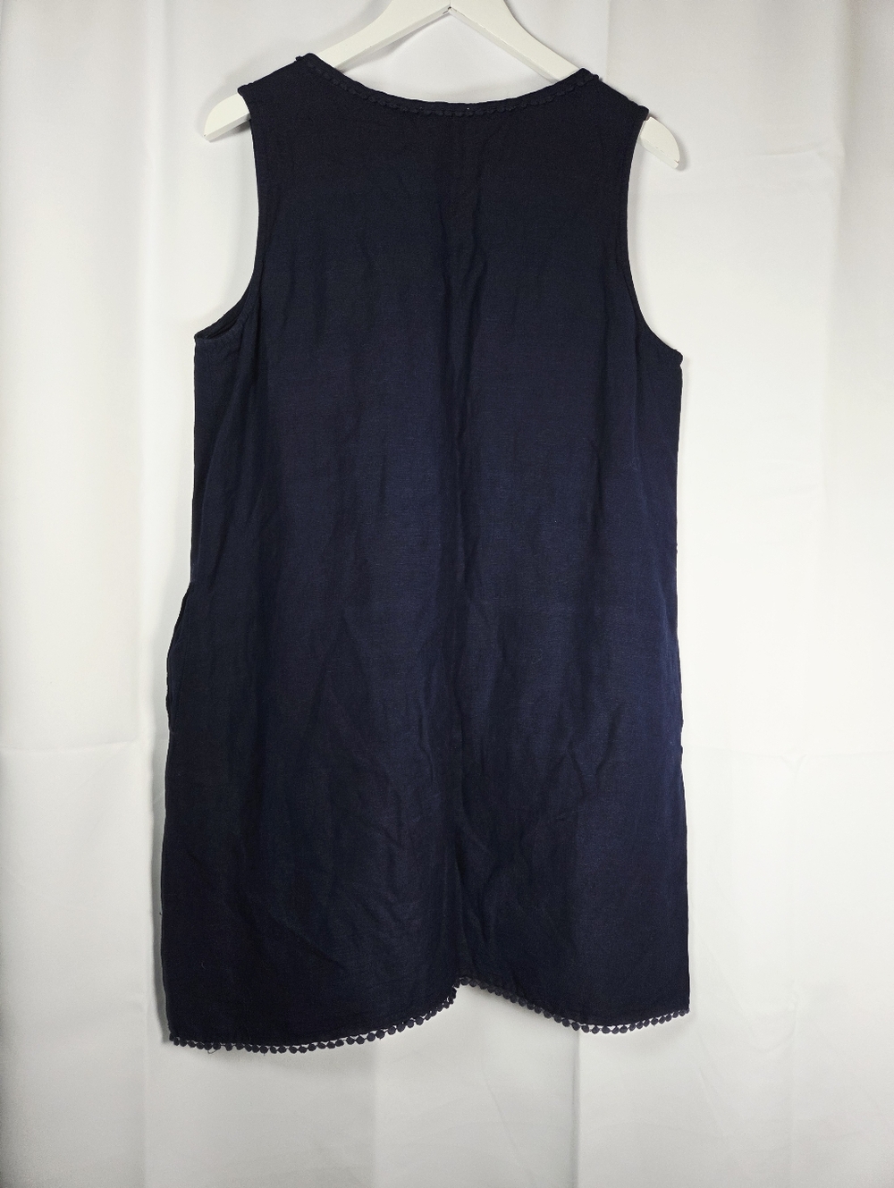 Tommy Bahama Navy Blue Mini Sleeveless Tank Shift Linen Dress Coverup Size M/L - Picture 3 of 6